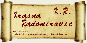 Krasna Radomirović vizit kartica